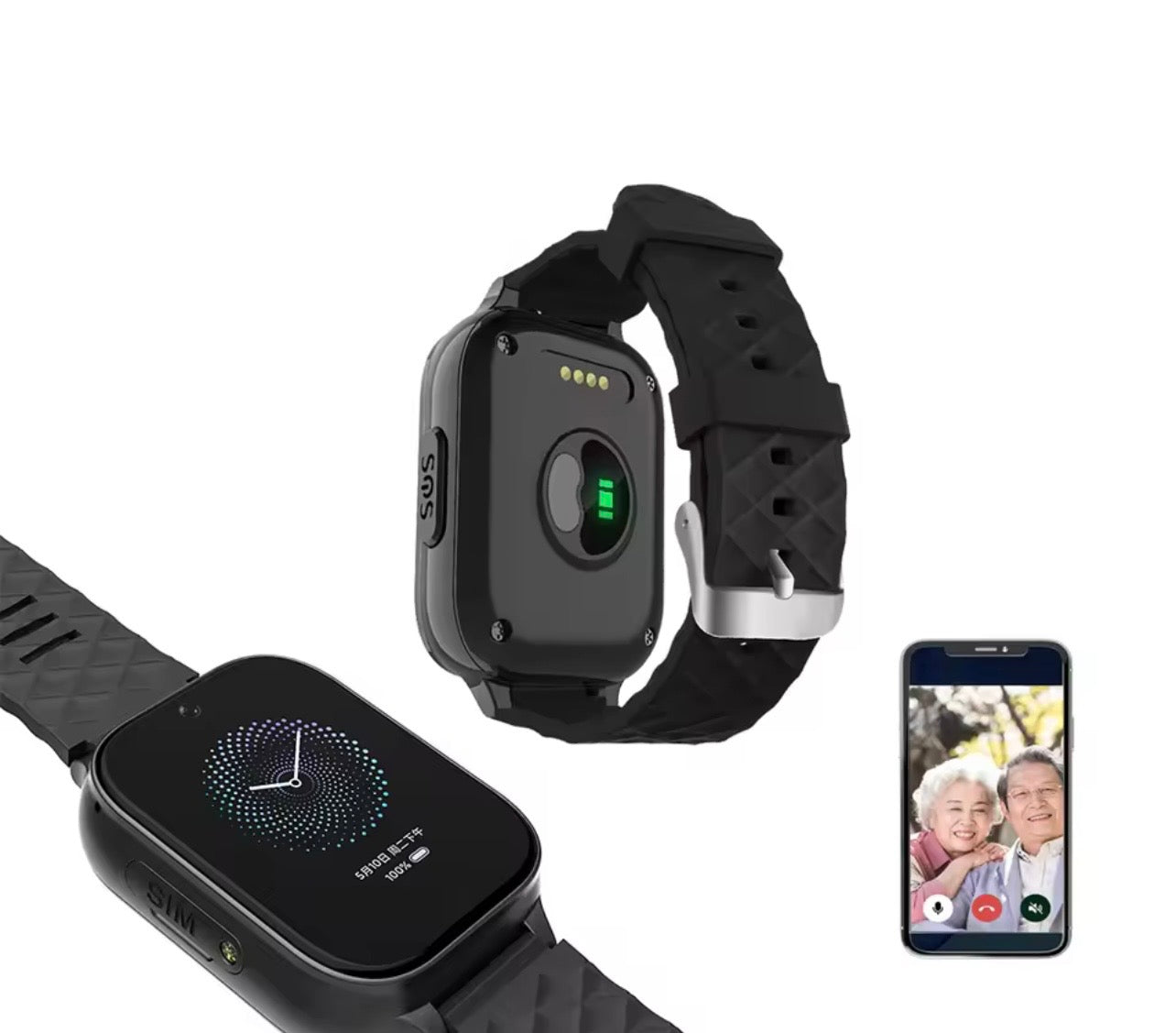 MobielVitaal SOS Seniorenhorloge – 4G GPS Alarmhorloge met Valdetectie & Simkaart