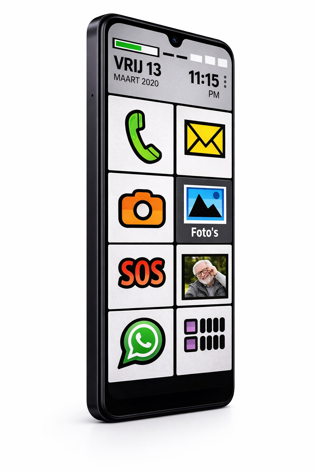 De smartphone die je ouders eindelijk begrijpen | Grote knoppen, simpel menu en bellen via foto's.