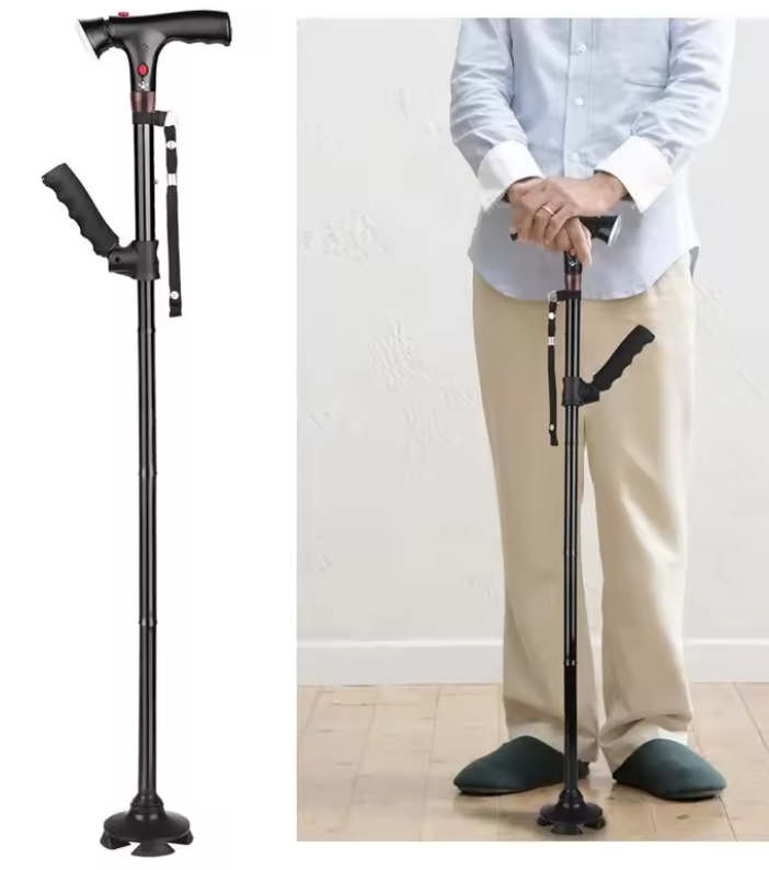 Hoogwaardige wandelstok met LED-licht | Extra steun | Stevige poot