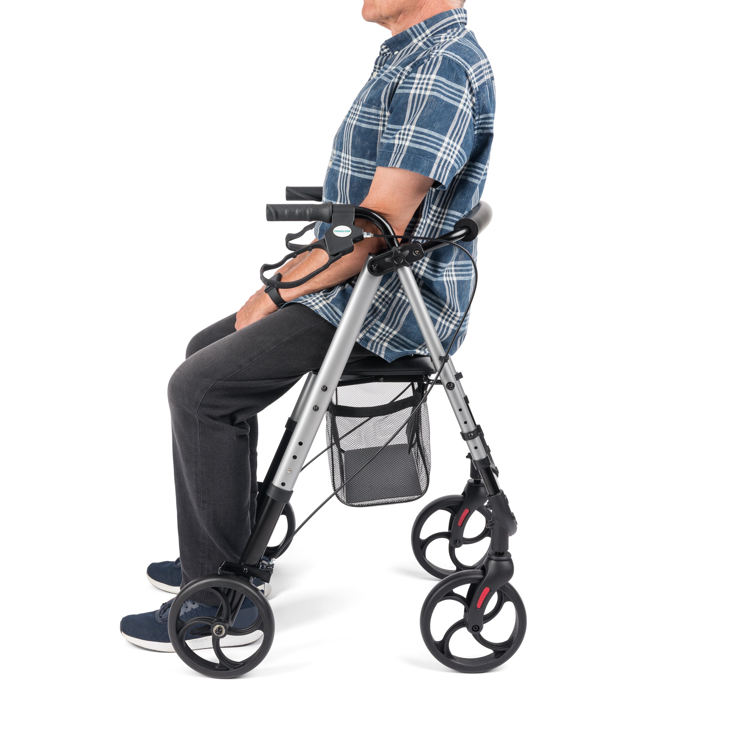 ALINA - 4-wiel rollator met in hoogte verstelbare zitting