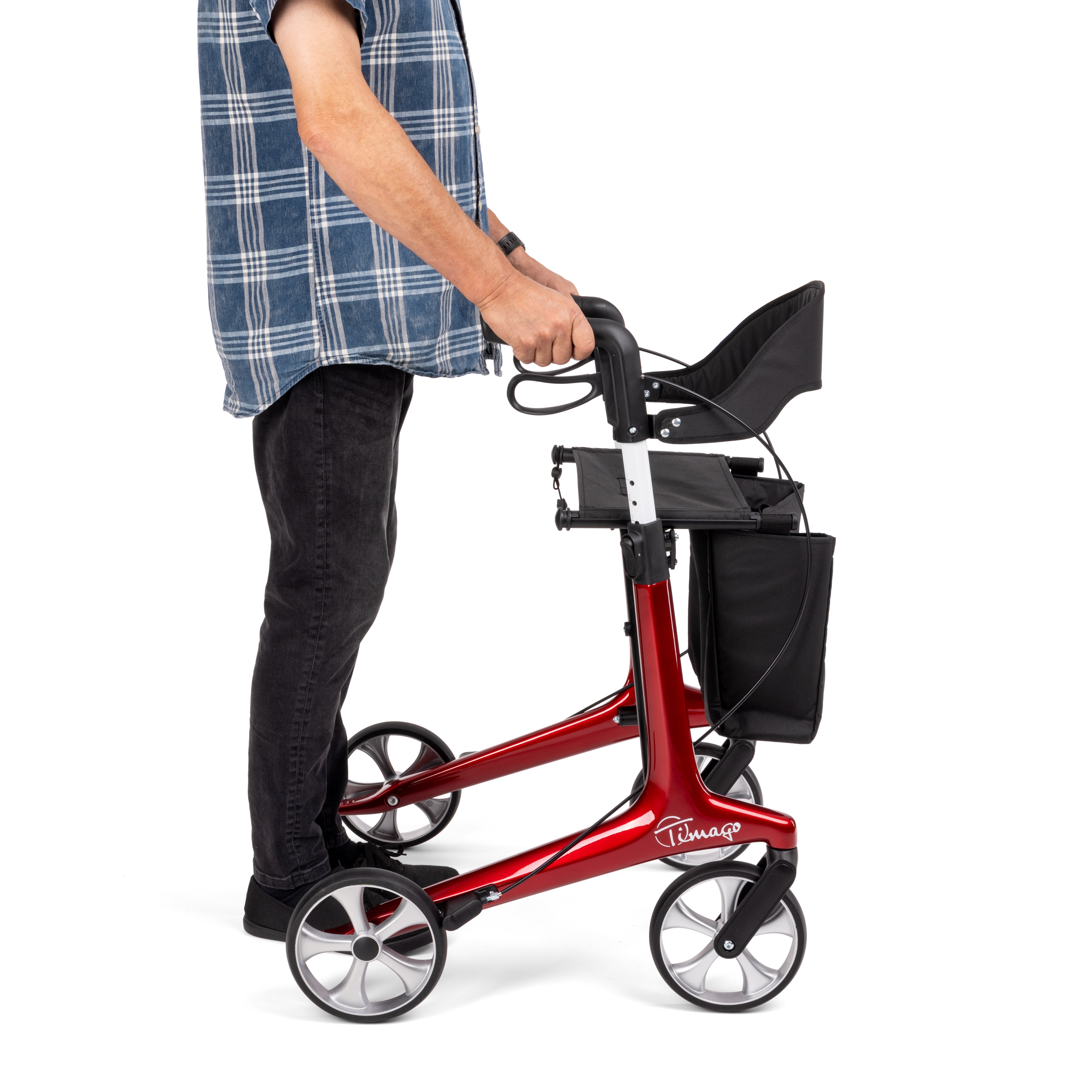 FUTURO - ultra lichtgewicht carbon rollator 4 wielen zwart of rood