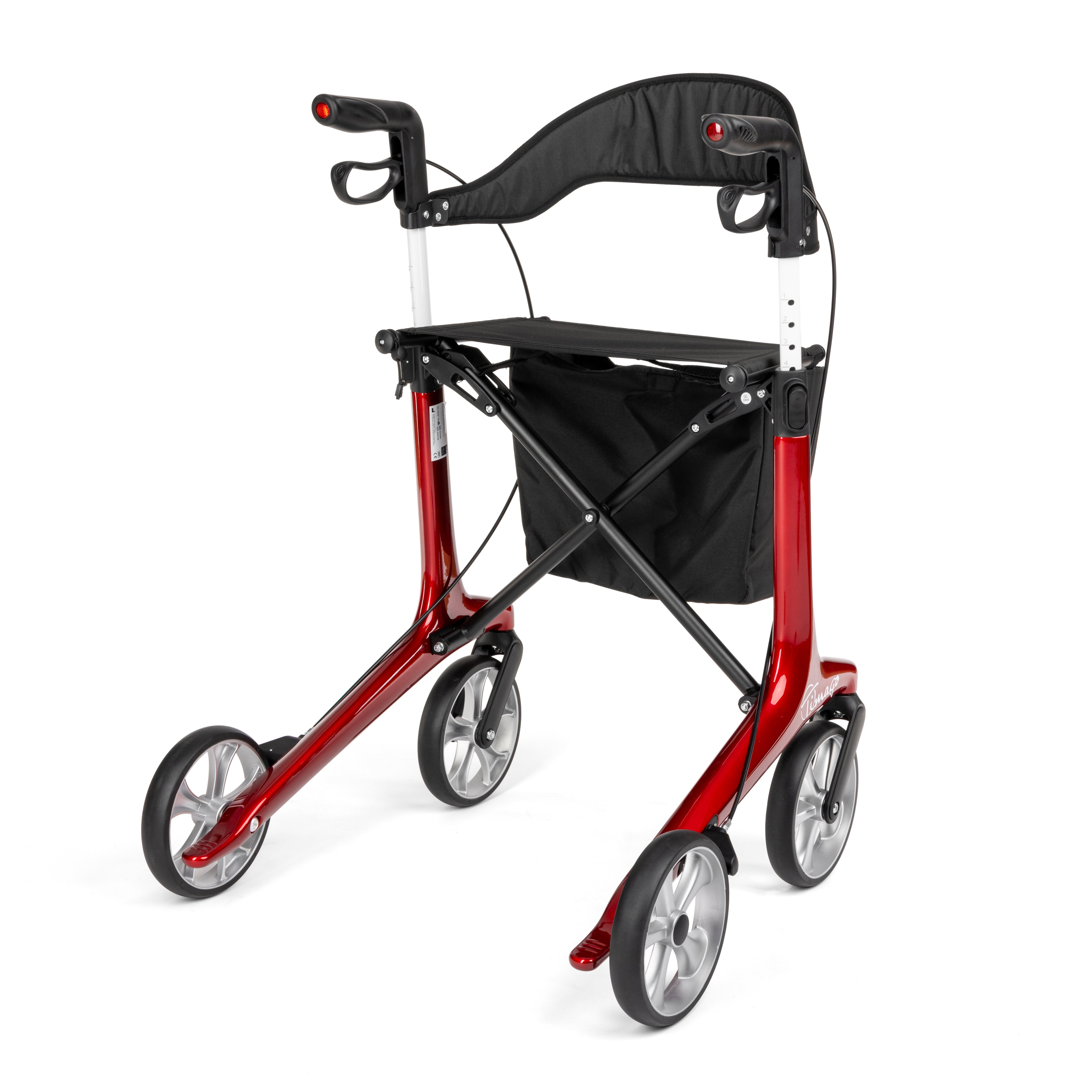 FUTURO - ultra lichtgewicht carbon rollator 4 wielen zwart of rood