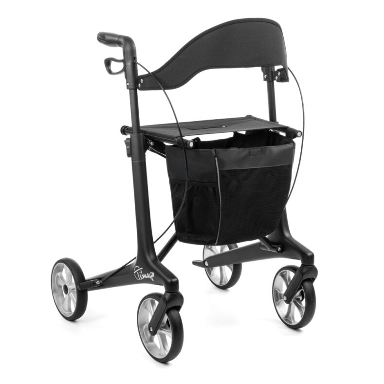 YOLA - Aluminium rollator 4-wieler zwart