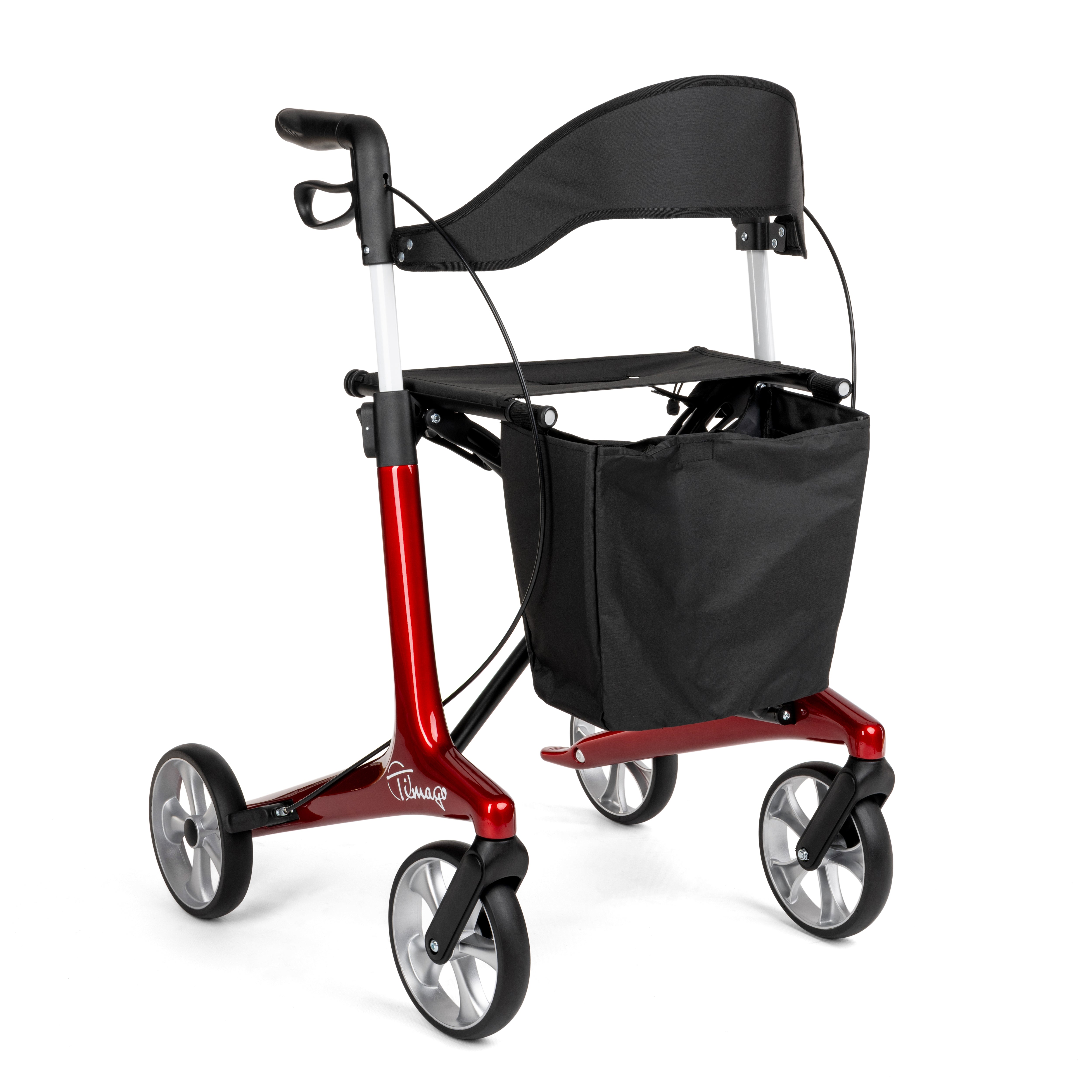 FUTURO - ultra lichtgewicht carbon rollator 4 wielen zwart of rood
