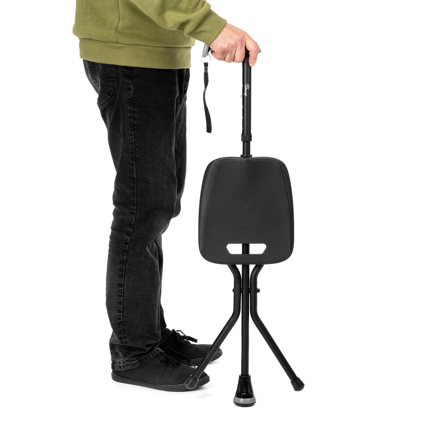 Aluminium verstelbare wandelstok met zitting - SeatTim