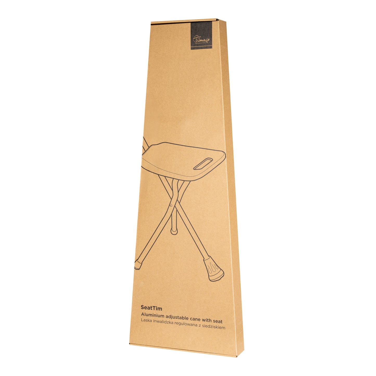 Aluminium verstelbare wandelstok met zitting - SeatTim