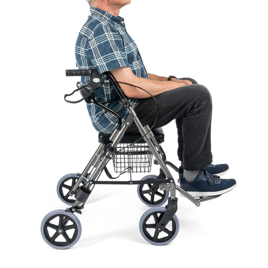 LUCY - 4-wiel rollator met voetsteun