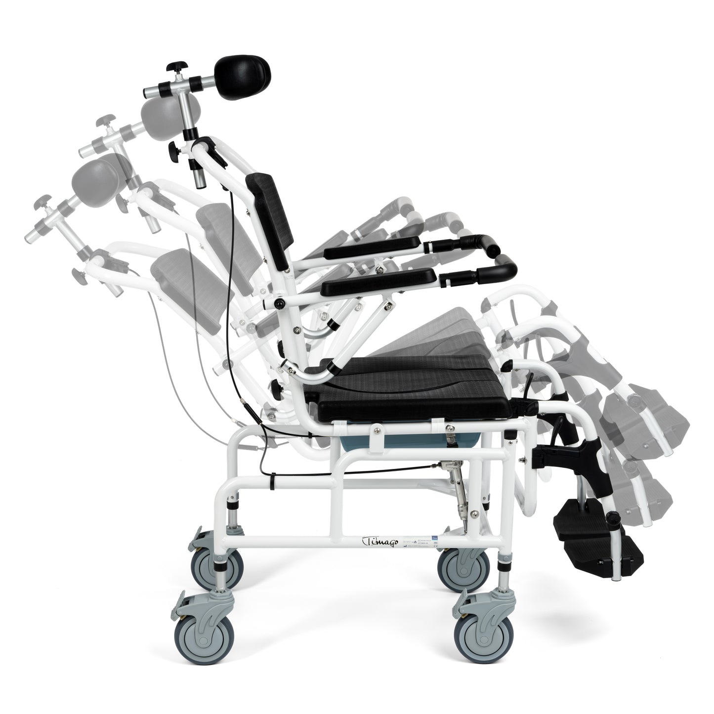 MASTER-TIM PLUS - In hoogte verstelbare douche en toilet transport stoel
