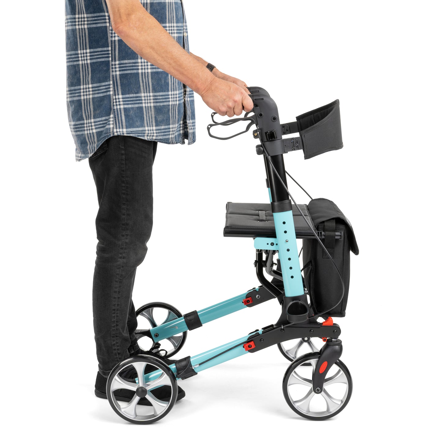 YOLA - Aluminium rollator 4-wieler blauw