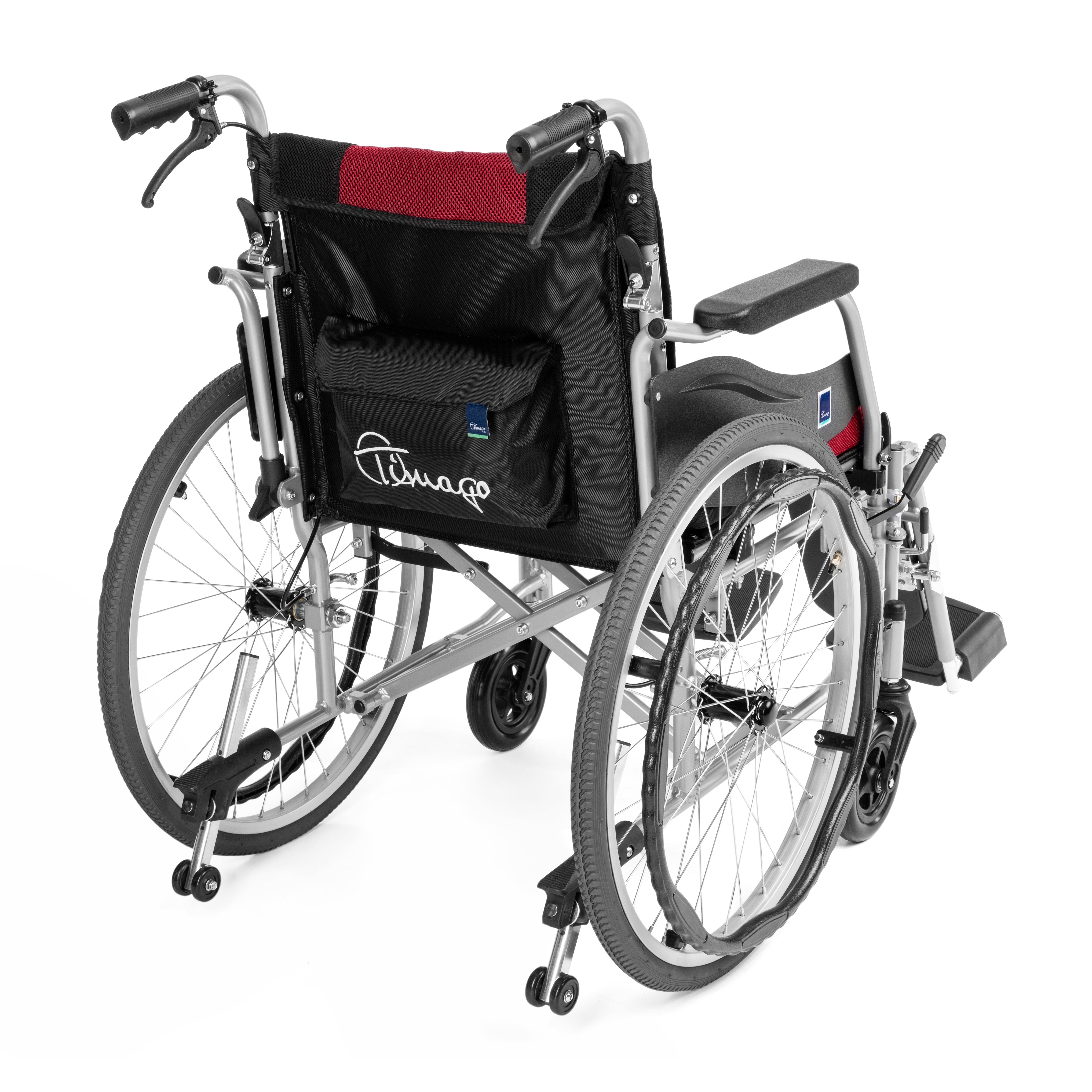 PREMIUM-TIM - Aluminium rolstoel met inklapbare rugleuning en afneembare bekleding