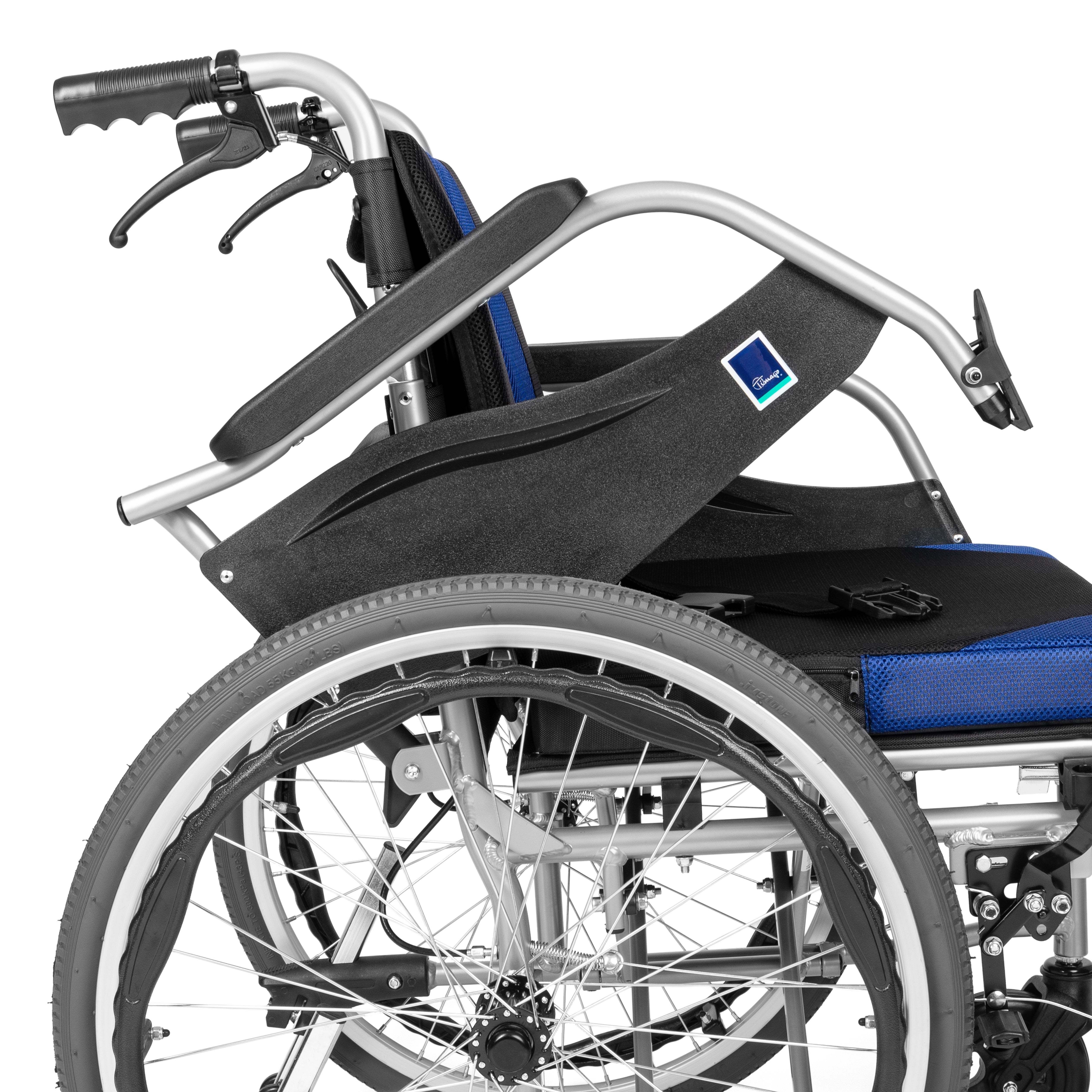 PREMIUM-TIM - Aluminium rolstoel met inklapbare rugleuning en afneembare bekleding