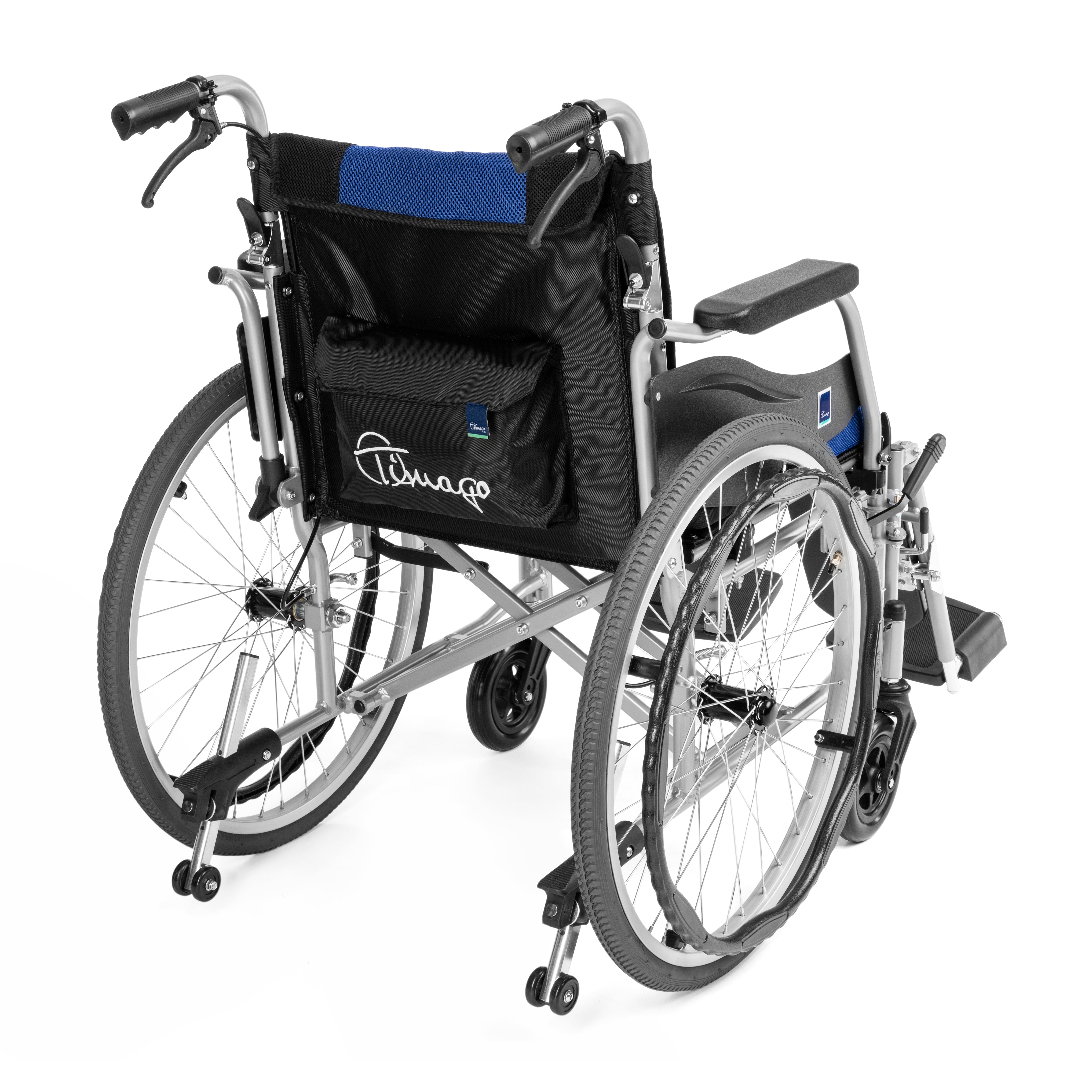 PREMIUM-TIM - Aluminium rolstoel met inklapbare rugleuning en afneembare bekleding
