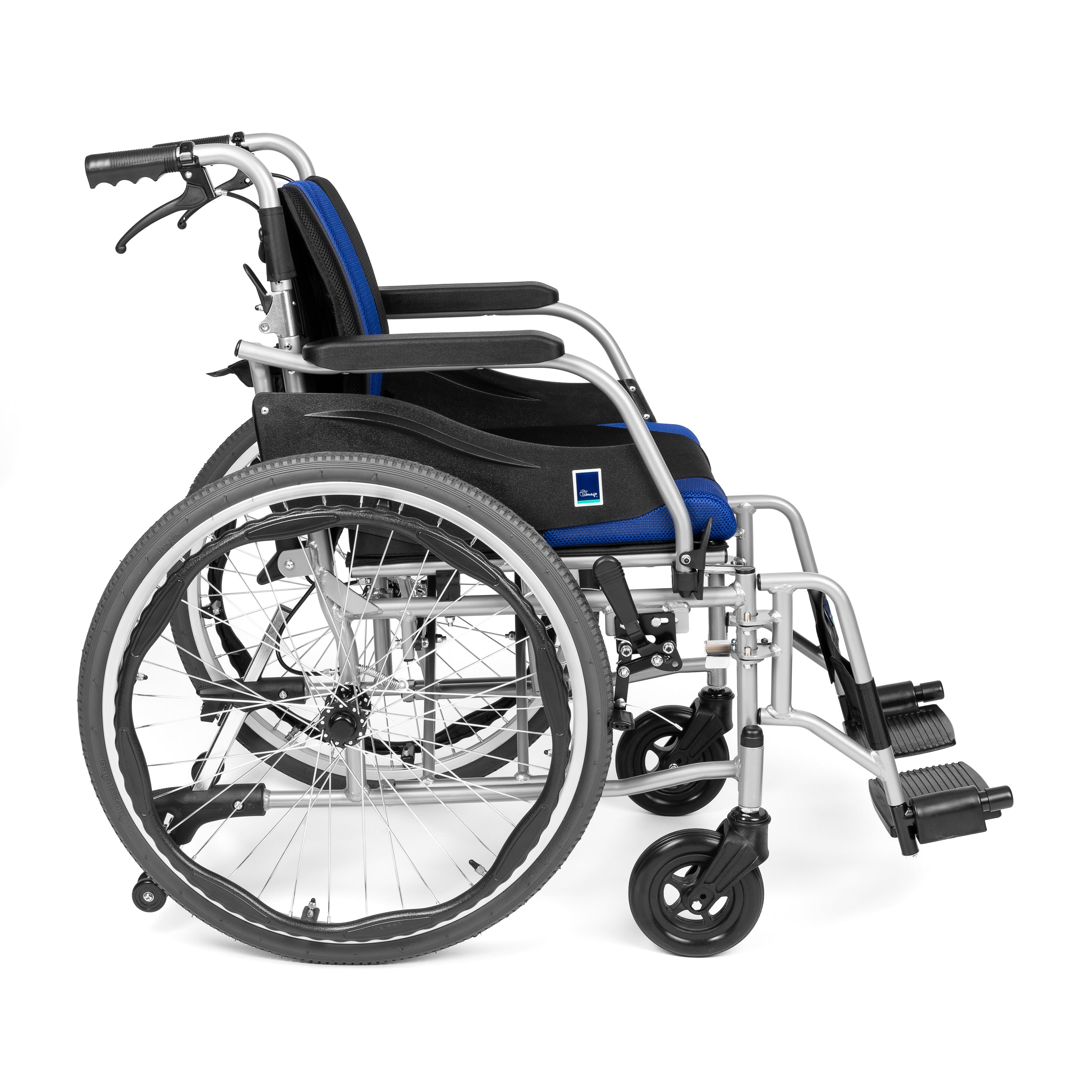 PREMIUM-TIM - Aluminium rolstoel met inklapbare rugleuning en afneembare bekleding