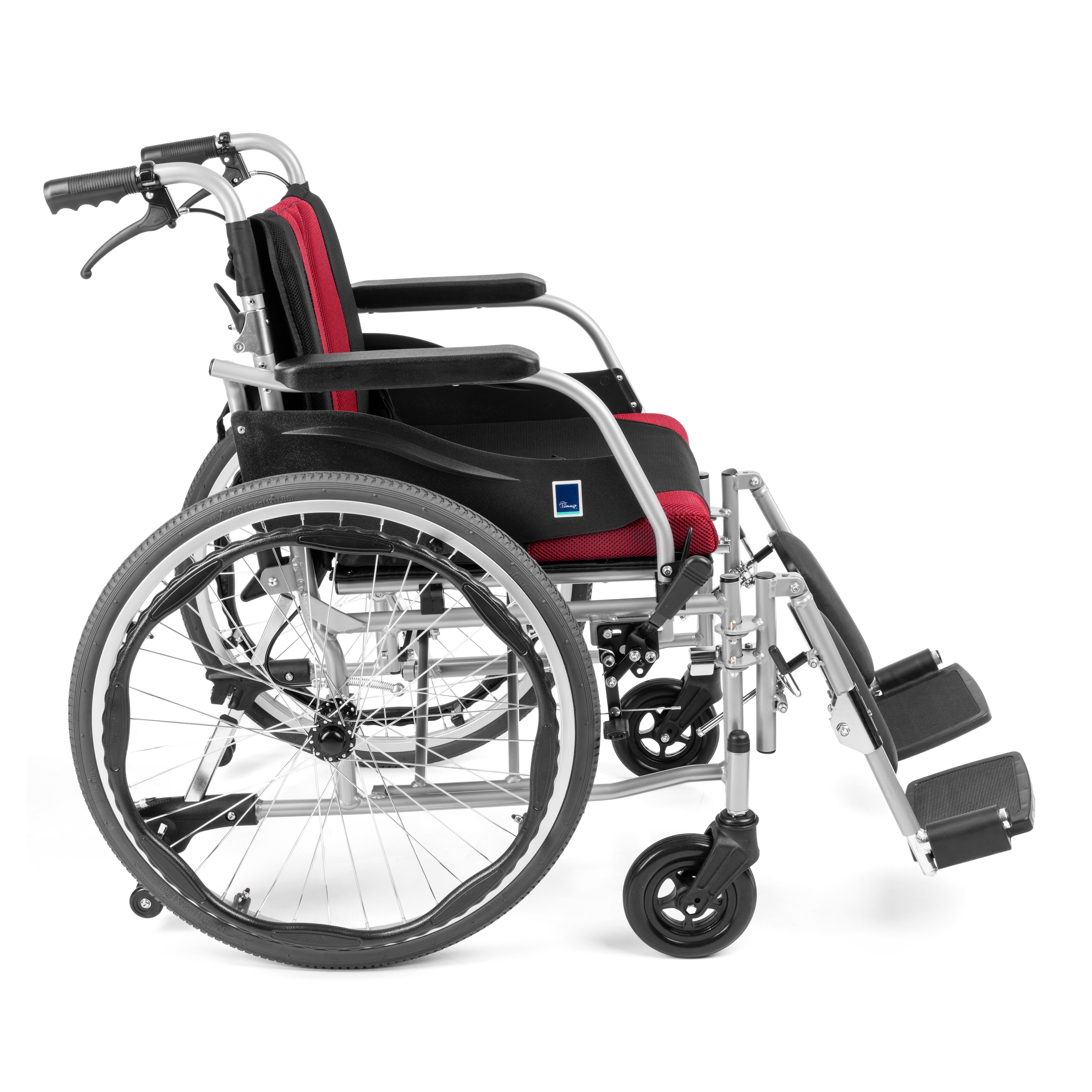 PREMIUM-TIM - Aluminium rolstoel met inklapbare rugleuning en afneembare bekleding