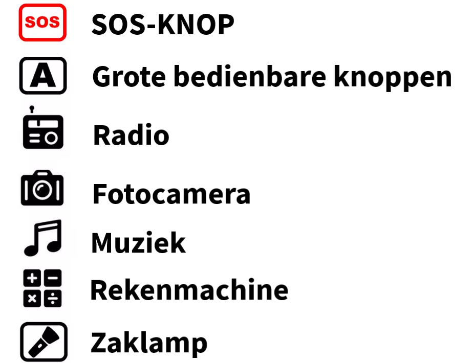 Senioren telefoon met SOS-knop