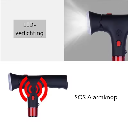 Hoogwaardige wandelstok met LED-licht | Extra steun | Stevige poot