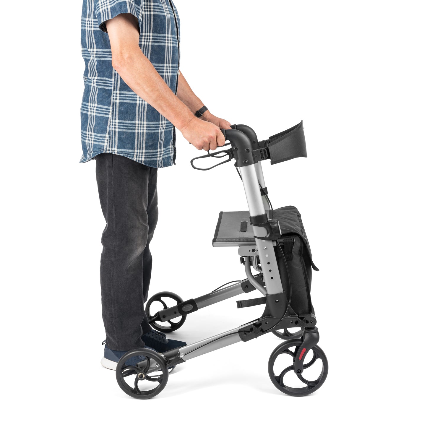 YOLA - Aluminium rollator 4-wieler zwart