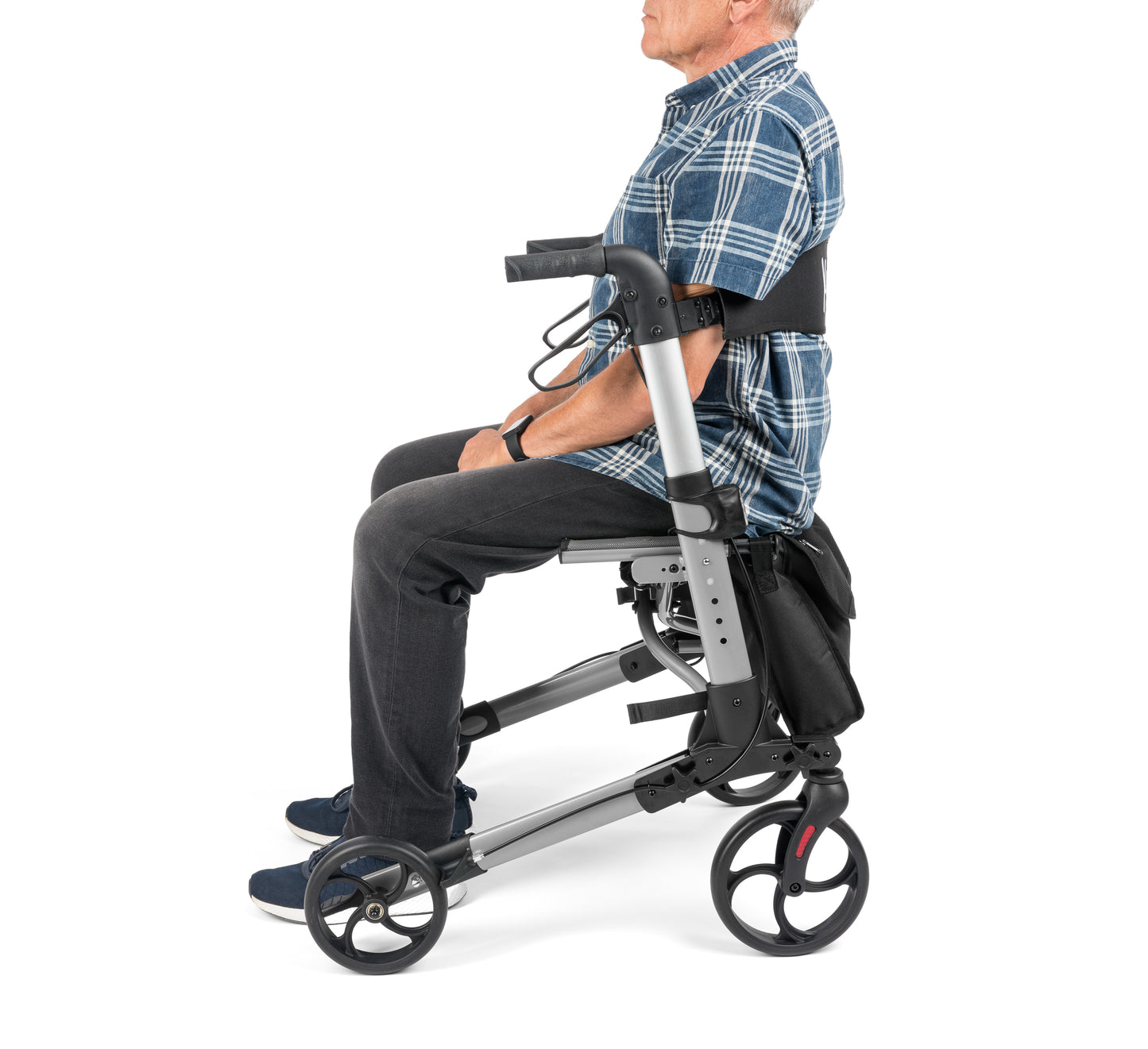 YOLA - Aluminium rollator 4-wieler zwart